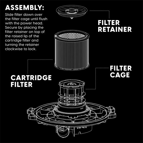 VAC VCFF - VCFF HIGH-EFFICIENCY CARTRIDGE FILTER AND RETAINER FOR DRY PICK-UP