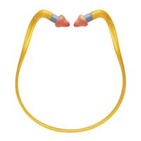 Howard Leight by Honeywell Quiet Band Banded Ear Plug, 25 dB Noise Reduction, Tapered, Orange, Universal, Foam