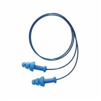 Howard Leight by Honeywell SmartFit Corded Reusable Ear Plug, 25 dB Noise Reduction, Triple-Flange, Blue, Universal