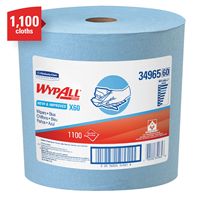 WypAll* X60 Light Weight General Purpose Wiper, 12-1/2 in W, 1100 Sheets, Hydroknit, Blue