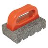 Kraft Tool CF283 Fluted Rub Brick, 20 Grit, 6 in L x 3 in W x 1 in Thk, Silicon Carbide Blade, Plastic Handle