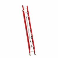 Louisville FE3200 Multi-Section Extension Ladder, 20 ft OAL, 300 lb Load, 12 in Adjustable Increments, Fiberglass