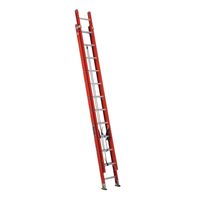 Louisville FE3200 Multi-Section Extension Ladder, 148 in OAL, 300 lb Load, 12 in Adjustable Increments, Fiberglass