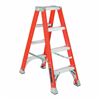 Louisville FM1500 Twin Step Ladder, 4 ft Ladder, 300 lb Load, Type IA, Fiberglass, 3 Steps