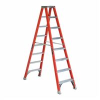 Louisville FM1500 Twin Step Ladder, 8 ft Ladder, 300 lb Load, Type IA, Fiberglass, 7 Steps