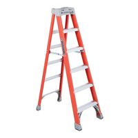 Louisville FS1506 Standard Step Ladder, 6 ft Ladder, 300 lb Load, Type IA, Fiberglass, 5 Steps