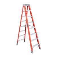 Louisville FS1508 Standard Step Ladder, 8 ft Ladder, 300 lb Load, Type IA, Fiberglass, 7 Steps