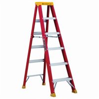 Louisville L-3016 Non-Conductive, Weather Resistant Step Ladder, 6 ft Ladder, 300 lb Load, A14.5, Type IA, Fiberglass