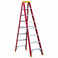 Louisville L-3016 Non-Conductive, Weather Resistant Step Ladder, 8 ft Ladder, 300 lb Load, A14.5, Type IA, Fiberglass