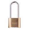 Master Lock 175DLH Combination Safety Padlock, Keyless, 5/16 in Shackle, Combinational Locking, Brass Body
