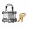 Master Lock 3KA-3212 Commercial Grade Non-Rekeyable Safety Padlock, Keyed Alike, 9/32 in Shackle, 4-Pin Tumbler Locking