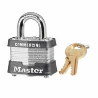 Master Lock 3KA-3303 Commercial Grade Non-Rekeyable Safety Padlock, Keyed Alike, 9/32 in Shackle, 4-Pin Tumbler Locking