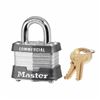 Master Lock 3KALH-3753 Commercial Grade Non-Rekeyable Safety Padlock, Keyed Alike, 9/32 in Shackle, Pin Tumbler Locking