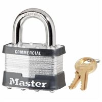 Master Lock 5KA-A1384 Commercial Grade Non-Rekeyable Safety Padlock, Keyed Alike, 3/8 in Shackle, 4-Pin Tumbler Locking