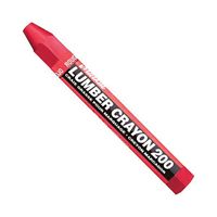 Markal 200 Economical, Wax Based Lumber Crayon, 1/2 in Hex Tip, Red
