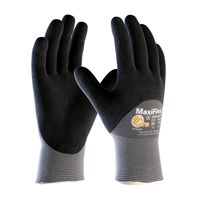 PIP MaxiFlex Ultimate 34-875 Breathable Coated Gloves, XL, Nylon Palm, Gray/Black, Seamless