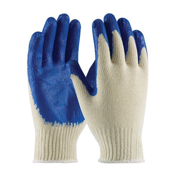 Protective Industrial 39-C122 Coated Glove, Large, Natural Rubber Latex (Palm), Natural/Blue