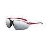 CrossFire Sniper Light Weight Safety Glasses, Hardcoat Silver Mirror Lens, Shiny Black/Crystal Burgundy Red Frame