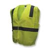 Radians SV2GM-M Safety Vest, M, 25 in Chest, Silver Stripe, Hi-Viz Green, Polyester Mesh, Class 2