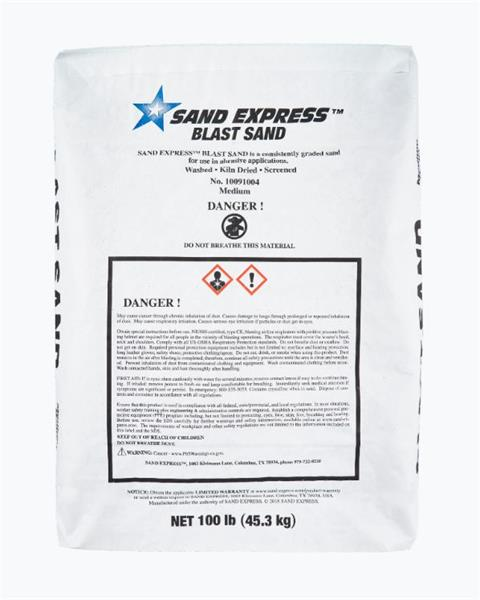SAN #4 - Sand Express 10091004 Blasting Sand, 100 lb Bag, #4, Medium Grade