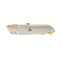 Quick Change Retractable Utility Knives, 8 1/2 in, Steel Blade, Metal, Gray