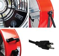 VEN BF24TF RED - Maxx Air BF24TFRED 24 in. 2 Fan Speeds Drum Fan in Red with Snap-On Wheels