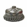 Weiler 12856 Single Row Cup Brush, 6 in Dia, 5/8-11 UNC, 0.023 in Carbon Steel Knotted Standard Twist Wire