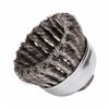 Weiler 13025 Single Row Cup Brush, 2-3/4 in Dia, 5/8-11 UNC, 0.014 in Carbon Steel Knotted Standard Twist Wire