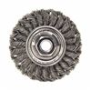 Weiler 13120 Wire Wheel Brush With Nut, 4 in Dia x 1/2 in W, 5/8-11 UNC, 0.02 in Knotted Standard Twist Wire