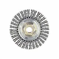 Mini Roughneck 13138 Root Pass Wire Wheel Brush With Nut, 4 in Dia x 3/16 in W, 5/8-11 UNC, 0.02 in