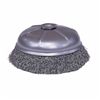 Mighty-Mite 14076 Cup Brush With Internal Nut, 6 in Dia, 5/8-11 UNC, 0.02 in Steel Crimped Wire