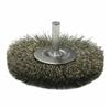 Weiler 17979 Stem Mounted Radial Wheel Brush, 3 in Dia, 1/4 in, 0.014 in Crimped Wire