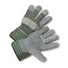 West Chester 500-EA Industrial Grade Leather Palm Gloves, L, Split Cowhide Leather Palm, Green/Pink