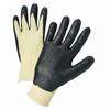 PosiGrip 713KSNF Unlined Cut-Resistant Gloves, L, Nitrile Palm, Black/Yellow, Kevlar