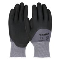 West Chester 715SNFTK Coated Gloves, XL, Black/Gray, Wing Thumb, Nylon Shell