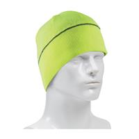 PIP 360-BEANNIELY Winter Beannie Cap With Reflective Stripe, Hi-Viz Lime Yellow, 100% Polyester