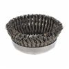 Weiler 12396 Single Row Cup Brush, 6 in Dia, 5/8-11 UNC, 0.035 in Carbon Steel Knotted Standard Twist Wire