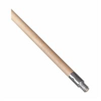 Weiler 44300 Threaded Tip Mop Handle, 15/16 in Dia x 60 in L, Metal Tip, Hardwood Handle, Natural