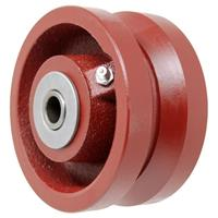DUR DV60JT02 - Durable USA DV Ductile V-Groove Wheel, 1500 lbs (Load), 6 in (Dia) x 2 in (W), Red