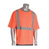 PIP 312-1200-OR-L Crew Neck, Short Sleeve High Visibility T-Shirt With Reflective, L, 31.1 in L, Orange