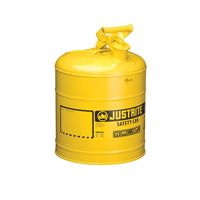 Justrite Type 1 Safety Can, 5 gal, 11-3/4 in (Dia) x 16-7/8 in (H), Steel