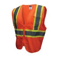 Radians SV22-2ZOM-4X Economy Type R Safety Vest, 4X, Zipper Closure, Hi-Viz Orange, 100% Polyester Mesh