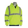 PIP SafetyGear Premium High Visibility Sweatshirt With Hood, 2XL, 29.1 in L, Yellow, Wicking Polyester
