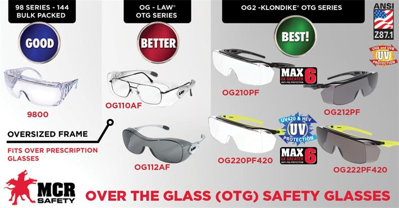 Law OTG Protective Eyewear, Clear Lens, Polycarbonate, Anti-Fog, Silver Frame