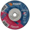 WEI 57120 - Tiger® 57120 Performance Line Depressed Center Grinding Wheel, 4-1/2 in Dia x 1/4 in THK, 24 Grit, Premium Aluminum Oxide Abrasive